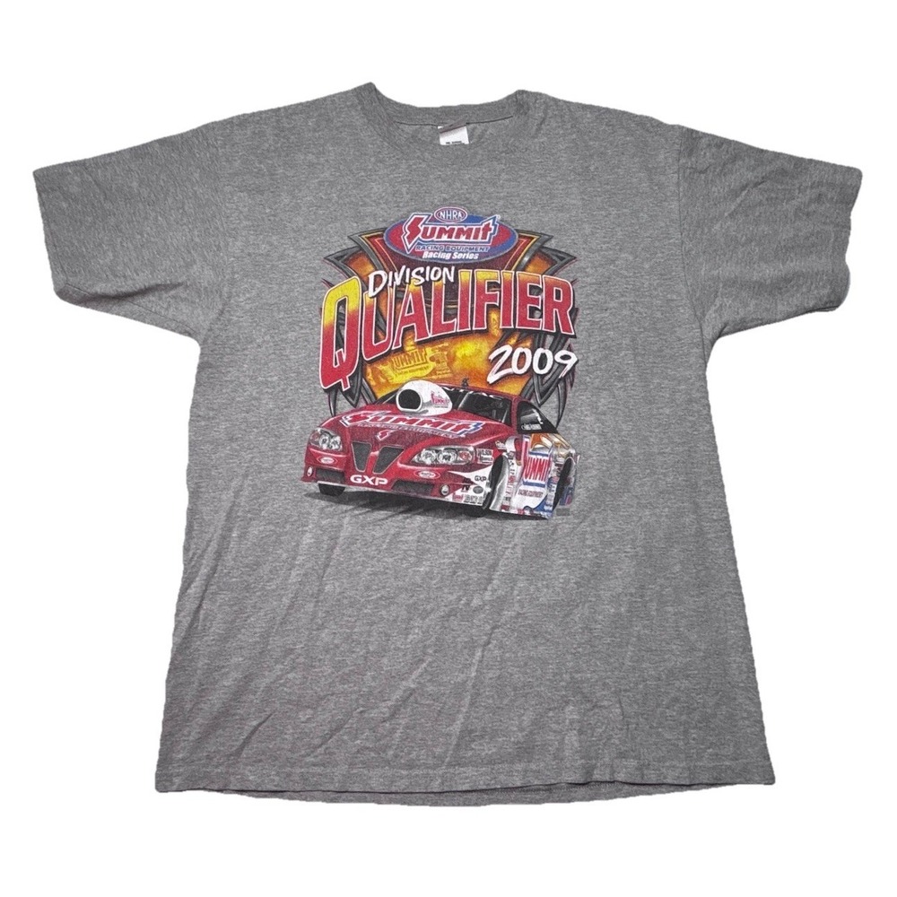 NHRA Summit Racing 2009 Division‎ Qualifier Y2K Drag Racing Car T Shirt XL